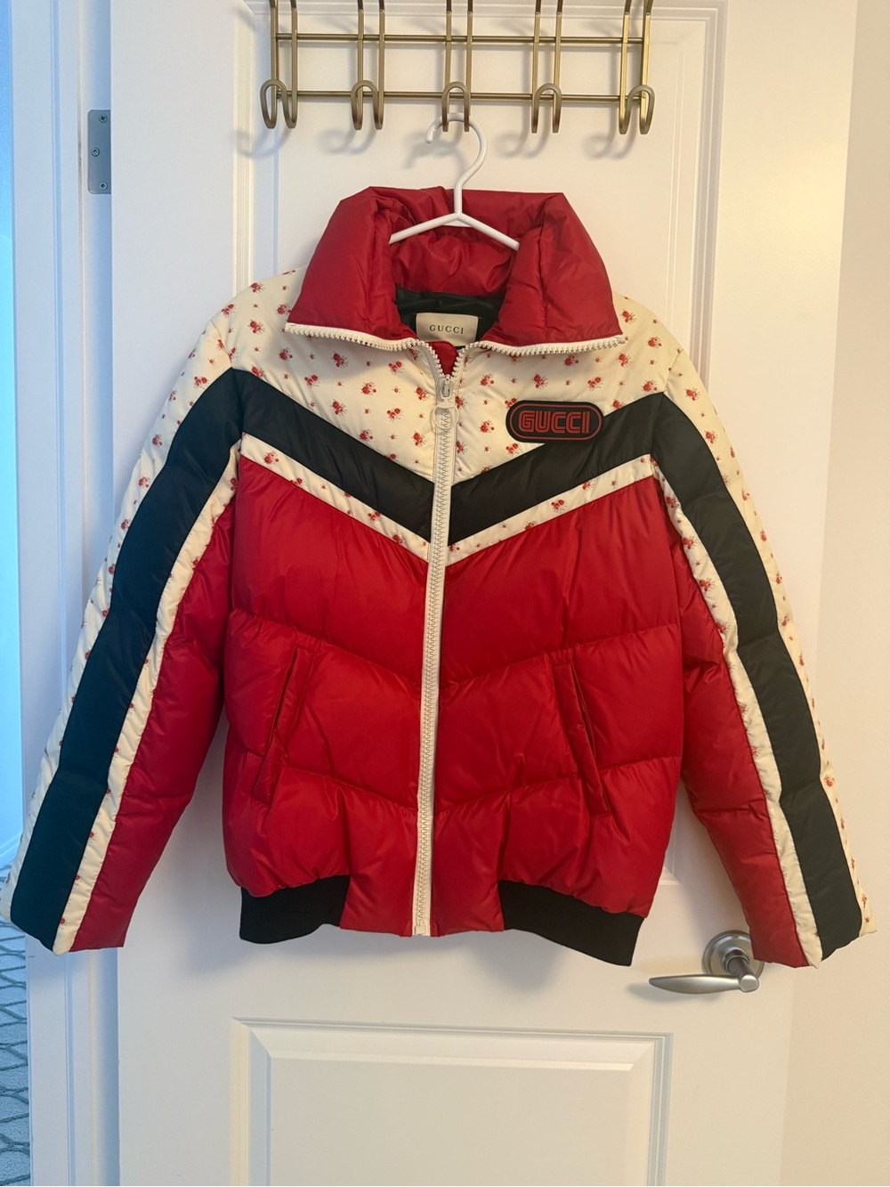GUCCI 2018 Floral Print Goose Down Puffer Jacket IT Size 42 | US 6 - Picture 3 of 13